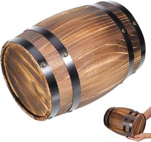 Yardwe Décoration de baril à vin 10.62X8.26X8.26In, Ornement en bois de chêne, Accessoire photo rétro, Décoration de bar et d'aménagement paysager pour la maison et les fêtes - Product Image 1