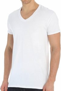 T-shirt à col en V pour hommes 100% coton Slim Fit Solid Pattern Design Casual Style Front Logo Knitted Fabric - Product Image 6