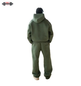 French Terry Regular Fit Hooded Heavyweight Winter Sport <b>Tracksuit</b> for Men 100% Cotton Breathable - Product Image 5