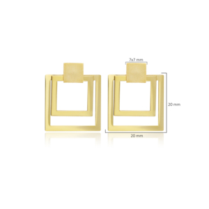Three Square Design New Model Plain <b>Silver</b> <b>Stud</b> Earrings Turkish Wholesale 925 Sterling <b>Silver</b> Jewelry - Product Image 2