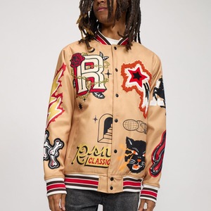 Blouson universitaire en cuir unisexe à logo personnalisé noir jaune Accents coton pour les joueurs de baseball Letterman fabricant approvisionnement en vrac - Product Image 2