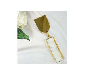 ช้อนทองเหลืองและหินอ่อนช้อนขนมมาใหม่เครื่องใช้บนโต๊ะอาหารสีทองช้อนทองเหลืองและหินอ่อน - Product Image 3