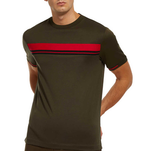Vente en gros T-shirt homme 100% coton de haute qualité, col rond respirant avec motif solide de style Hip Hop et technique de teinture unie - Product Image 1