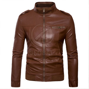 Chaqueta de Cuero de Invierno para Hombre de Alta Calidad, Cuello Alto, Logotipo Frontal, Transpirable, Ecológica, Personalizable, Venta al Por Mayor - Product Image 1