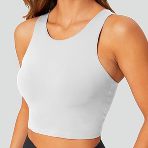 2025 Recycle Factory Design Wholesale Performance Women's Sports <b>Bra</b> Tank Racer Back Quick Dry Crop Tank <b>Top</b> With <b>Built</b> <b>in</b> <b>Bra</b> - Product Image 2