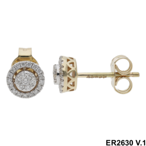 ต่างหูหมุดรัศมี7.2มม. หรูหราสำหรับผู้หญิงประดับเพชรและสีทอง0.25CTW สำหรับผู้หญิงเครื่องประดับที่สวยงามของผู้หญิงด้วยเพชร - Product Image 4