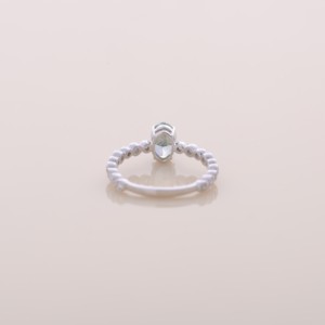 Anillo de Compromiso/Boda con Halo de Diamantes Verdes Cultivados en Laboratorio, Corte Ovalado, Certificado por IGI, en Oro Blanco/Rosa y Amarillo de 14K - Product Image 3