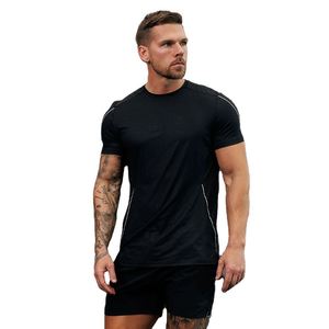 Lightweight Heather <b>Grey</b> Cotton <b>T</b>-<b>Shirts</b> for men Raglan Sleeves Plus Size Color Block Slim Fit Gym Fitness Wear Solid Jersey - Product Image 4