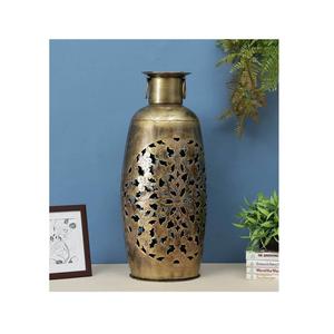 Vase à fleurs en métal de conception moderne, entièrement noir, Vase de finition coloré parfait pour le côté du lit de mariage, vente en gros - Product Image 4