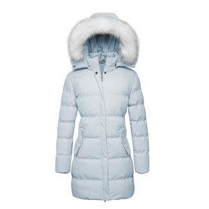 Veste parka matelassée pour femme tendance d'hiver avec col en fourrure de renard populaire Veste parka pour femme Saison d'hiver Manteau long matelassé - Product Image 1