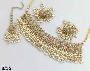 <b>Indian</b> Manufacturer's Luxury Bridal Jewelry <b>Set</b> Ethnic Traditional Necklace Earrings and Mangtika <b>Set</b> for Women Fashion Design - Product Image 3