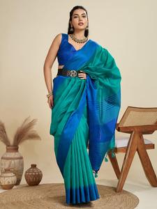 Haute Sur Demande Design Moderne Khadi Soie Brute Avec Tissage Soie Saree Fabricant Et Fournisseur De L'Inde - Product Image 6