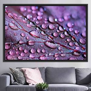 Tableau sur toile moderne à motif goutte d'eau : design imprimé élégant, toile encadrée noire - Product Image 1