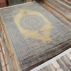 Turkish Rug, Large 6.3x9.9 ft Rug, <b>Brown</b> Bordered Rug - Product Image 2