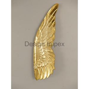Décoration de mariage en plumes dorées, ailes en aluminium fabriquées à la main, artisanat d'art mural en métal, décoration d'intérieur, articles de luxe en provenance d'Inde - Product Image 4