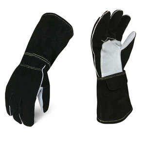 Custom Logo Printed Leather Welding <b>Gloves</b> Work Wear Heat Protection Welding <b>Gloves</b> In Low Moq - Product Image 1