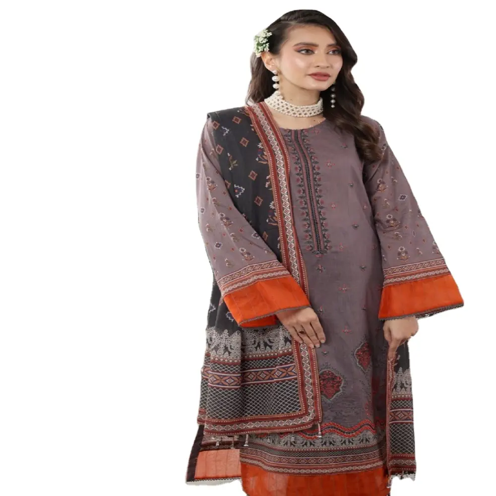 Setelan perancang-pakaian harian Pakistan dan pakaian India Shalwar Kameez cocok untuk kain rumput oleh Dr Kevin Volume Pehnawni