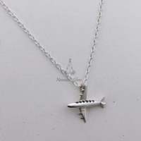 Collier Pendentif Avion en Argent Sterling 925, Design Jet Délicat, Unisexe, Longueur Réglable, Cadeau Idéal, Breloques et Pendentifs Raffinés