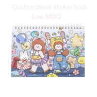 Carnet de collection d'autocollants personnalisable A5 en papier non-collant, 50 feuilles réutilisables, planificateur pour adultes, style spirale