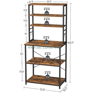 Lot de 3 supports de rangement pour fruits et légumes en fer doré, blanc et noir, aspect attrayant à 3 niveaux, pour accessoires de cuisine - Product Image 3