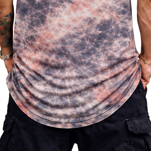 Camiseta sin Mangas para Hombre, Color Gris Rojizo, de Spandex/Poliéster, para Fitness, Anti-Pilling, Transpirable, de Secado Rápido - Product Image 6