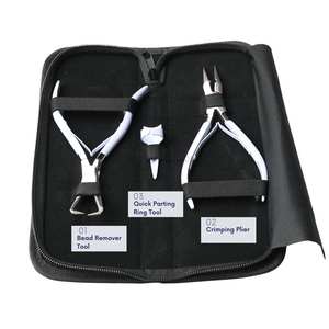 Kit d'outils pour extensions de cheveux, pinces de fermeture à micro-perles, pinces de retrait de micro-perles et anneau séparateur de doigts pour usage professionnel en salon - Product Image 3