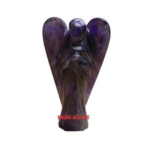Mascota de bolsillo de Ángel de ágata amatista Natural de 2 pulgadas, artesanías de piedra semipreciosa estilo Feng Shui para la venta curativa - Product Image 2