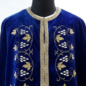 Ensemble de vêtements liturgiques de l'église orthodoxe en velours bleu royal avec broderie en fils d'or, robe de clergé, chasuble de prêtre - Product Image 3