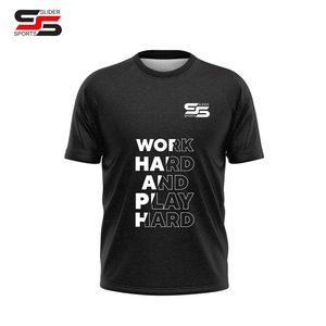 Camiseta de poliéster de algodón liso, camiseta Unisex con estampado personalizado de logotipo en blanco, camiseta de gran tamaño para hombre - Product Image 5