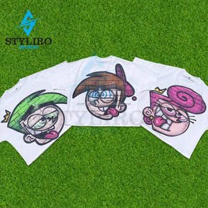 Camiseta Boxy Fit personalizada con base en EE. UU. para hombre, camisetas boxy con estampado de pantalla de algodón de peso pesado de gran tamaño recortadas cortas sólidas con cuello redondo - Product Image 6