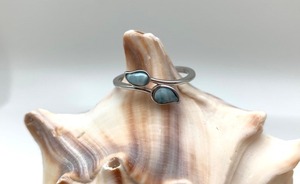 Joyería de piedras preciosas de Larimar para mujer, anillo de estilo bohemio de plata, joyería de plata de ley 925, anillo hecho a mano de tendencia, Regalo para mamá - Product Image 5