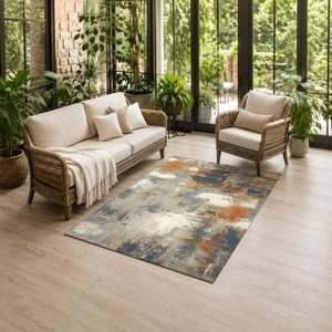 RUGS DEPOT LXDP-0207 Wholesale Terracotta Gold Ethnic Kilim Digital Printed Machine Washable Chenille Area Rug Non <b>Slip</b> - Product Image 6