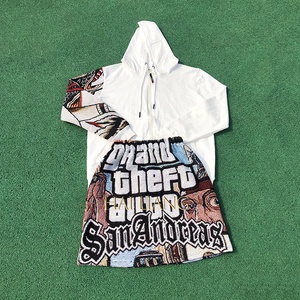 Pantalones cortos sueltos Premium con logotipo personalizado de bajo precio, ropa de gimnasio para hombre, pantalones cortos de baloncesto personalizados con bandera de EE. UU. - Product Image 6