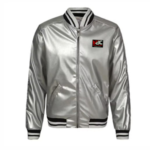 Chaqueta Bomber Varsity mixta para hombre Chaquetas de béisbol de manga larga para mujer Estampado de letras Bloque de color Cremallera de gran tamaño. - Product Image 1