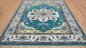 ชุดพรมขนสัตว์ถักนิตติ้งแบบโบราณขนาด8x14 9x12พรมทอหลากสีสำหรับห้องนั่งเล่นบ้านผ้าฝ้าย - Product Image 4