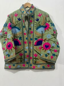 Blusas y Tops Bordados Suzani Vintage Largos de Talla Grande Hechos a Medida, Ropa de Abrigo Boho Chic para Otoño e Invierno - Product Image 3