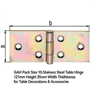 GAH Pack Size 10-Stainless Steel <b>Table</b> <b>Hinge</b> 121mm Height 35mm Width 1.5mm Thickness for <b>Table</b> Decorations & Accessories - Product Image 3