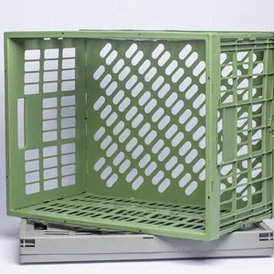 ADVANTEGEOUS Crates Transporting Fruits and Vegetable Plastic Hinged-frame Collapsible Plastic Foldable Crates PP Plastic ATP