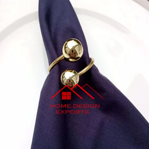 Accessoires Design attrayant Anneau en métal fini doré brillant Personnaliser le logo Accepter Rond de serviette en métal Hôtel de vente chaude - Product Image 1