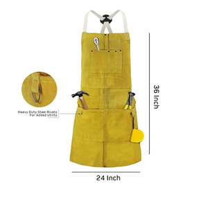 Custom Made Design Cheap Price Safety <b>Aprons</b> <b>For</b> <b>Men</b> Premium Quality Different Color Soft Leather Safety <b>Aprons</b> - Product Image 4
