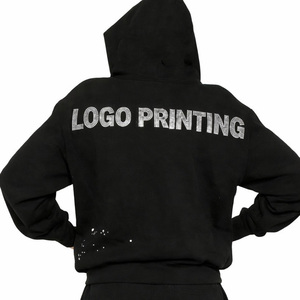 Fabricants de haute qualité, sweat-shirt long surdimensionné, sweat-shirt à poche, logo personnalisé, sweat-shirt en strass, fabricant de streetwear - Product Image 3