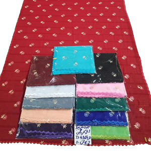 Nouvel arrivage : châle en mousseline de polyester pour femmes musulmanes, foulard en mousseline 100 % polyester, châle en mousseline brodé floral, hijab en mousseline - Product Image 3