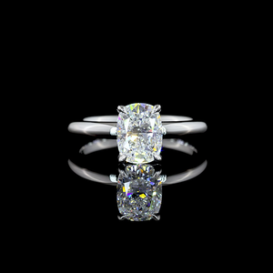 Anillo de Compromiso Solitario de Lujo con Diamante Moissanita de 2.00 Quilates, Oro de 18 Quilates, Corte Cojín Modificado, Joyería Nupcial Atemporal y Refinada - Product Image 4