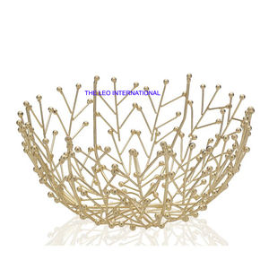 Bol décoratif rond brillant et poli, en aluminium et bois, unique, élégant, moderne et stylé - Product Image 2