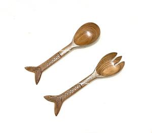 Serveur de salade en bois de mangue 100% Accessoires de cuisine Produits écologiques 2023 Gadgets de cuisine - Product Image 3