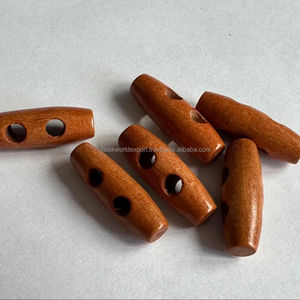 Alta calidad para ropa abrigo chaqueta artesanía moda madera palanca 2 agujeros decoración hecha de tela duradera por FWE - Product Image 1