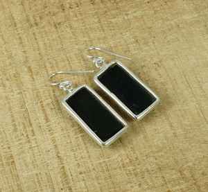 Black Onyx Sterling Silver Hook Earrings Handmade Gemstone Jewelry Elegant Dangle Earrings Women Gifts - Product Image 2