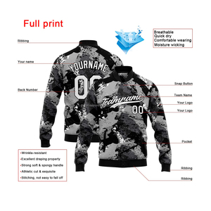 Blouson universitaire personnalisé à marque distinctive MCACVJ-215 en laine, col montant, broderie décorative, logo sur le devant, respirant, pour homme - Product Image 2