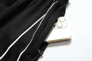 Conjunto Deportivo de Chaqueta con Cremallera y Pantalones Deportivos con Ribete Blanco y Negro, de Poliéster y Algodón, Transpirable para Invierno - Product Image 5