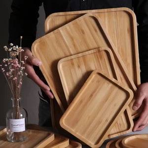 MEILLEURE QUALITÉ Acacia Bois Rectangle Plateau À Thé Table De Service Assiette Collations Plat De Stockage Des Aliments pour Hôtel Maison Plateau De Service - Product Image 5